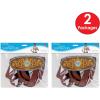 Beistle 2-Pack Bavarian Suspenders, Brown/Blue/Gold/White German Elastic Straps with Metal Clips & Front Fabric Design, Oktoberfest Costume, One Size(Brown/Blue/Gold/White)