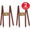 Beistle 2-Pack Bavarian Suspenders, Brown/Blue/Gold/White German Elastic Straps with Metal Clips & Front Fabric Design, Oktoberfest Costume, One Size(Brown/Blue/Gold/White)