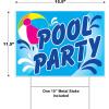 Beistle Durable Corrugated Plastic Pool Party Yard Sign Outdoor Lawn Décor, With Metal “H” Stake, Summer Swimming Birthday Party Decorations