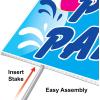 Beistle Durable Corrugated Plastic Pool Party Yard Sign Outdoor Lawn Décor, With Metal “H” Stake, Summer Swimming Birthday Party Decorations