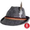 Beistle German Alpine Hats 6-Count Traditional Gray Felt Bavarian Hats with Real Feather and German Flag Rope Detail for Oktoberfest Beer Festivals and Themed Celebrations