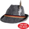 Beistle German Alpine Hats 6-Count Traditional Gray Felt Bavarian Hats with Real Feather and German Flag Rope Detail for Oktoberfest Beer Festivals and Themed Celebrations