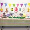 Beistle Plaid Paper Tablecovers, 2-Count, Spring Pastel Disposable Tablecloths for Easter, Baby Showers, Garden Party Celebrations, and Tea Time Supplies, Rectangular 54” x 96”