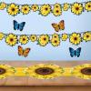 Beistle Plastic Sunflower Placemats – 4 Pack Round Protectors for Dining Table Printed on Thin Plastic, Cheerful Yellow Floral Tableware Décor, Spring and Summer Party Decorations, 13″