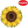 Beistle Plastic Sunflower Placemats – 4 Pack Round Protectors for Dining Table Printed on Thin Plastic, Cheerful Yellow Floral Tableware Décor, Spring and Summer Party Decorations, 13″