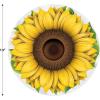 Beistle Plastic Sunflower Placemats – 4 Pack Round Protectors for Dining Table Printed on Thin Plastic, Cheerful Yellow Floral Tableware Décor, Spring and Summer Party Decorations, 13″