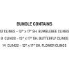 Beistle Spring Window Clings Bundle – 3 Sheet Pack, Bumblebee, Butterfly & Flower Static Cling Decorations, Removable Seasonal Window Décor for Home Windows, Retail Displays, Glass Doors & Mirrors