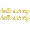 Beistle 2 Piece Hello Spring Decorations Banners for Easter Party, Made in USA Since 1900, 5.75″ x 26″, Gold