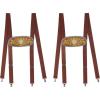 Beistle 2-Pack Bavarian Suspenders, Brown/Blue/Gold/White German Elastic Straps with Metal Clips & Front Fabric Design, Oktoberfest Costume, One Size(Brown/Blue/Gold/White)