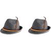Beistle 2-Pack German Alpine Grey Felt Hats, Party Hats for Parties & Festive Celebrations, Oktoberfest Men Women, One Size