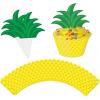 Beistle Club Pack Pineapple Cupcake Wrappers with Pinapple Topper Pick, Box Contains 144 Cupcake Wrappers with Picks.