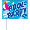 Beistle Durable Corrugated Plastic Pool Party Yard Sign Outdoor Lawn Décor, With Metal “H” Stake, Summer Swimming Birthday Party Decorations