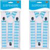 Beistle Oktoberfest Suspenders 2 Piece, OSFM, Blue/White(Blue/White)