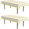 Beistle Plaid Paper Tablecovers, 2-Count, Spring Pastel Disposable Tablecloths for Easter, Baby Showers, Garden Party Celebrations, and Tea Time Supplies, Rectangular 54” x 96”