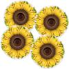 Beistle Plastic Sunflower Placemats – 4 Pack Round Protectors for Dining Table Printed on Thin Plastic, Cheerful Yellow Floral Tableware Décor, Spring and Summer Party Decorations, 13″