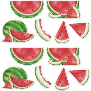 Beistle 12 Piece Cardstock Paper Watermelon Decorations Summer Theme Fruit Cut Outs For Birthday Or Baby Shower Party Supplies