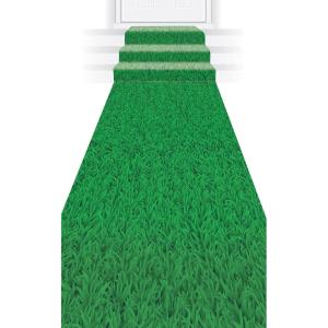 Beistle Grass Runner – 2 Pack, Printed Green Lawn Design Aisle Runners, Artificial Turf Decoration for Indoor & Outdoor Weddings, Sports Banquets, Garden Parties & Summer Celebrations, 24” x 10’(Grass Runner – (1 Pack))