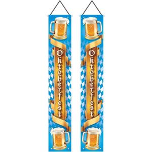 Beistle Oktoberfest Fabric Door Panel Set- Bavarian Themed Decorations for Fall German Parties and Celebrations, Door and Entryway Home Decor