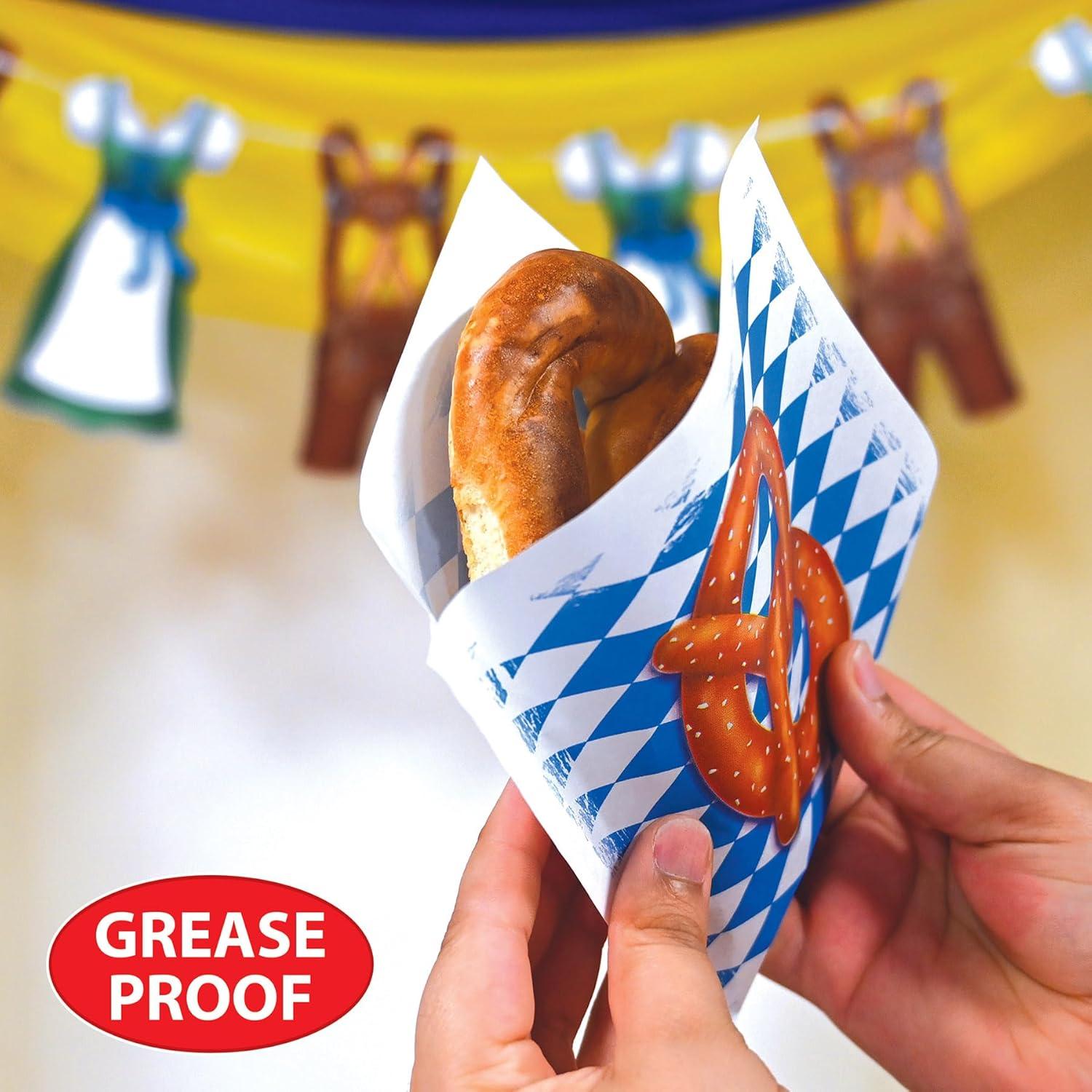 image:imageBeistle 50 Pack Oktoberfest Pretzel Bags 6 x 575 Bavarian Themed Party Supplies German Beer Festival Treat Bags Biergarten Snack Holders