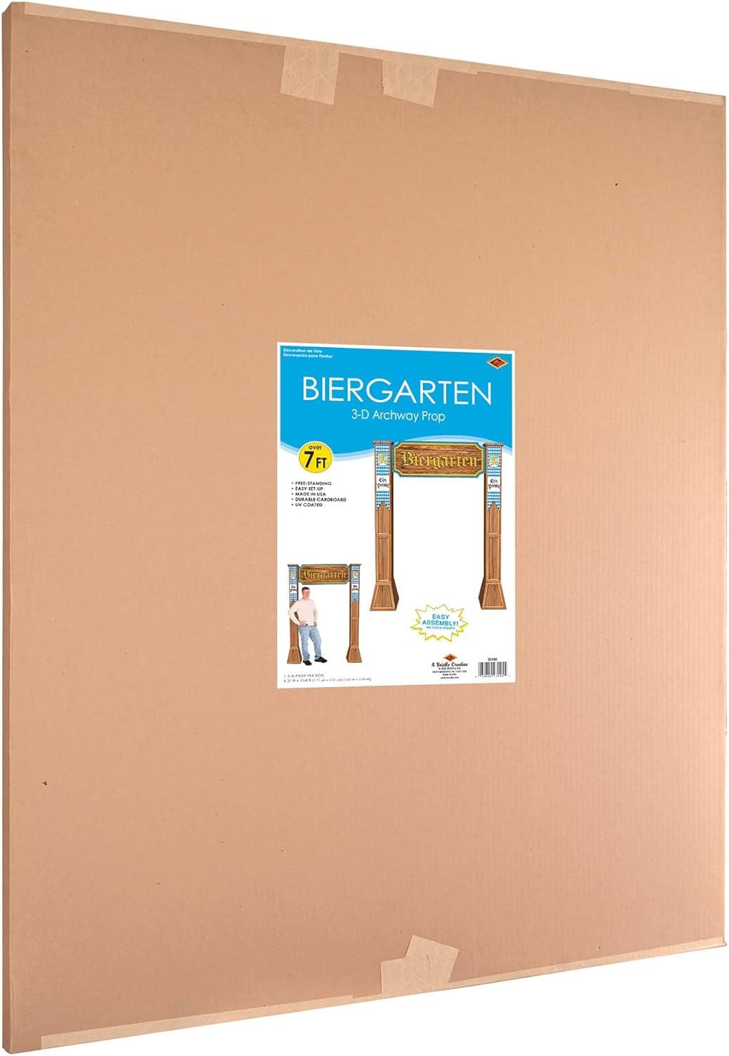 image:imageBeistle 7 65 x 5 375 Corrugated Cardboard Three Dimensional Life Size Biergarten Archway for Oktoberfest Photo Booth Props German Themed Party Decorations