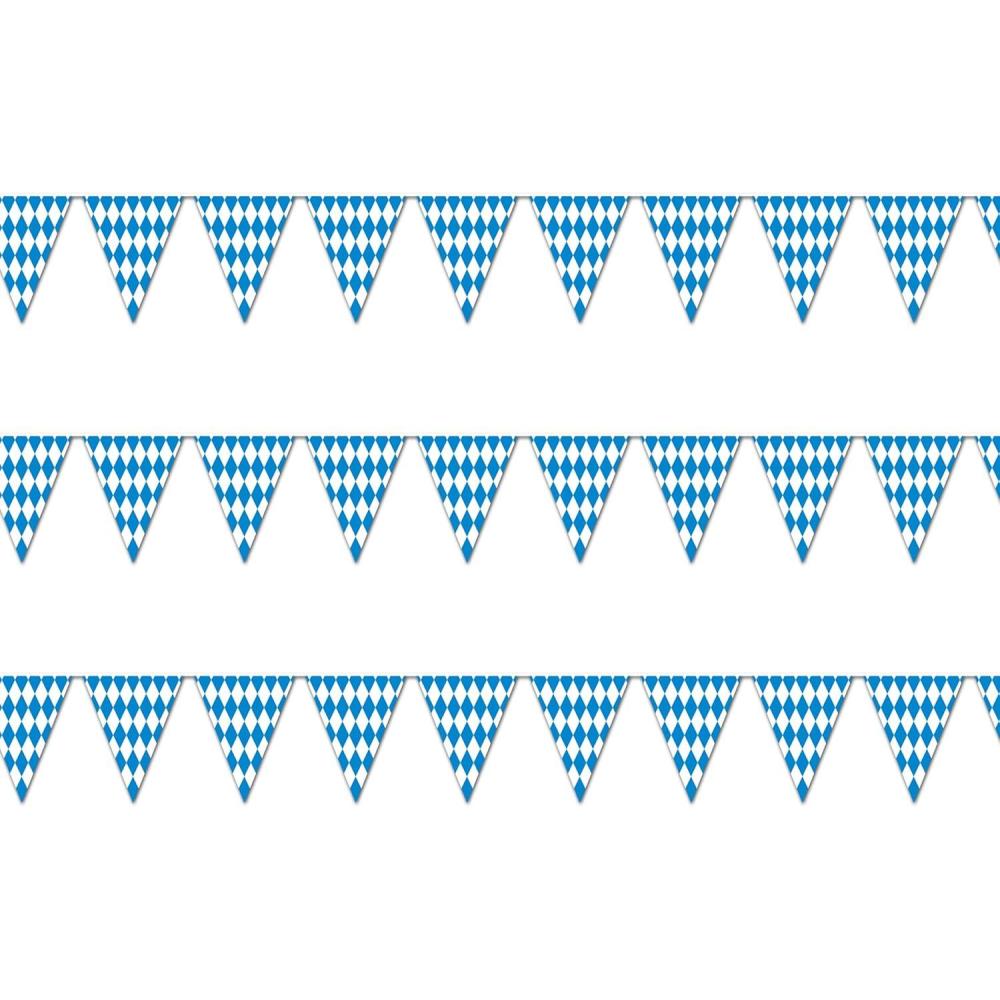image:imageBeistle S50970AZ3 Oktoberfest Pennant Banner 3 Piece BlueWhite3