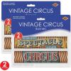 Beistle 4-Piece Vintage Circus Banners, Circus Themed Party Decorations, Fun Fair Themed Party Supplies, Carnival Halloween Party Accessories, 15″ x 5′