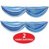 Beistle Oktoberfest Fabric Buntings – 2-Count Blue and White Harlequin Diamond Swags, German Bavarian Beer Festival Party Décor, Indoor/Outdoor Use for Porches, Fences, Tents, and Backdrops, 5′ 10″