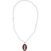 Beads w/Football Medallion (orange) Party Accessory (1 count) (1/Card)(Silver)