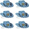 Beistle Oktoberfest Outback Hats, 6-Pack Blue and White Bavarian Print Costume Accessories with Adjustable Chin Strap for German Beer Festivals, Parties, and Celebrations, One Size