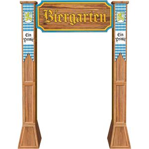 Beistle 7′ 6.5″ x 5′ 3.75″ Corrugated Cardboard Three Dimensional Life Size Biergarten Archway for Oktoberfest Photo Booth Props, German Themed Party Decorations