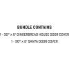 Beistle Christmas Door Cover Set – 2 Pack, Gingerbread House & Santa Scene, All-Weather Front Door Decorations, Festive Holiday Backdrop, Entryway Décor for Homes, Offices & Winter Parties, 5′ × 30″