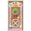 Beistle Christmas Door Cover Set – 2 Pack, Gingerbread House & Santa Scene, All-Weather Front Door Decorations, Festive Holiday Backdrop, Entryway Décor for Homes, Offices & Winter Parties, 5′ × 30″