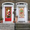 Beistle Christmas Door Cover Set – 2 Pack, Gingerbread House & Santa Scene, All-Weather Front Door Decorations, Festive Holiday Backdrop, Entryway Décor for Homes, Offices & Winter Parties, 5′ × 30″