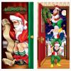 Beistle Christmas Door Cover Set – 2 Pack, Santa Restroom & Christmas Elves, All-Weather Front Door Decorations, Funny Holiday Entryway Décor for Homes, Offices, Festive Parties, and Events, 5′ x 30″