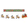 Beistle Holiday Streamer Bundle – Metallic “Happy Holidays” Fringe Banner and Santa & Sleigh Streamer Decorations, Festive Christmas Hanging Decor for Winter Parties, Offices, Home & Retail Displays