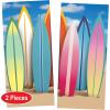 Beistle Surfboard Photo Prop – Freestanding Beach Scene Decoration, Cardboard Surfer Display with Attached Easel for Tropical & Summer Events, Photo Booth Backdrops & Hawaiian Luau Parties, 7′ x 6′