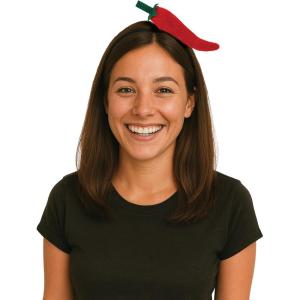 Beistle Chili Pepper Headband – Plush Red Chili Costume Headpiece, Novelty Food-Themed Accessory for Halloween Costumes, Fiesta Parties, Photo Booth Props, Themed Events & Food Competitions