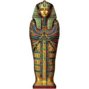 Beistle Sarcophagus Stand-Up – Freestanding Egyptian Pharaoh Tomb Decoration, Cardboard Ancient Egypt Cutout Prop with Easel for Halloween, Archaeology Themes & Historical Event Décor, 6′ 3¾” x 26″