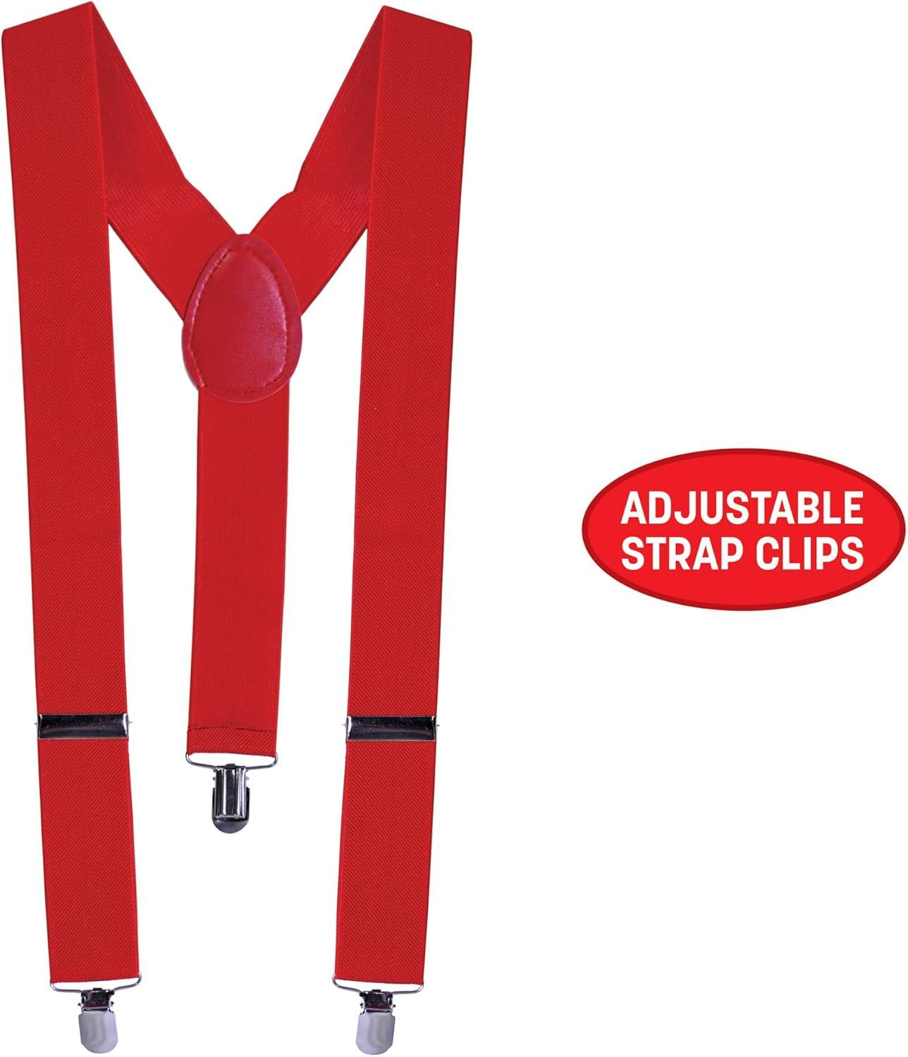 image:imageBeistle Red Suspenders Adjustable Costume Suspenders Classic YBack ClipOn Braces Novelty Spirit Accessory for Halloween Costumes Stage Performances Photo Booth Props amp Themed Party Wear