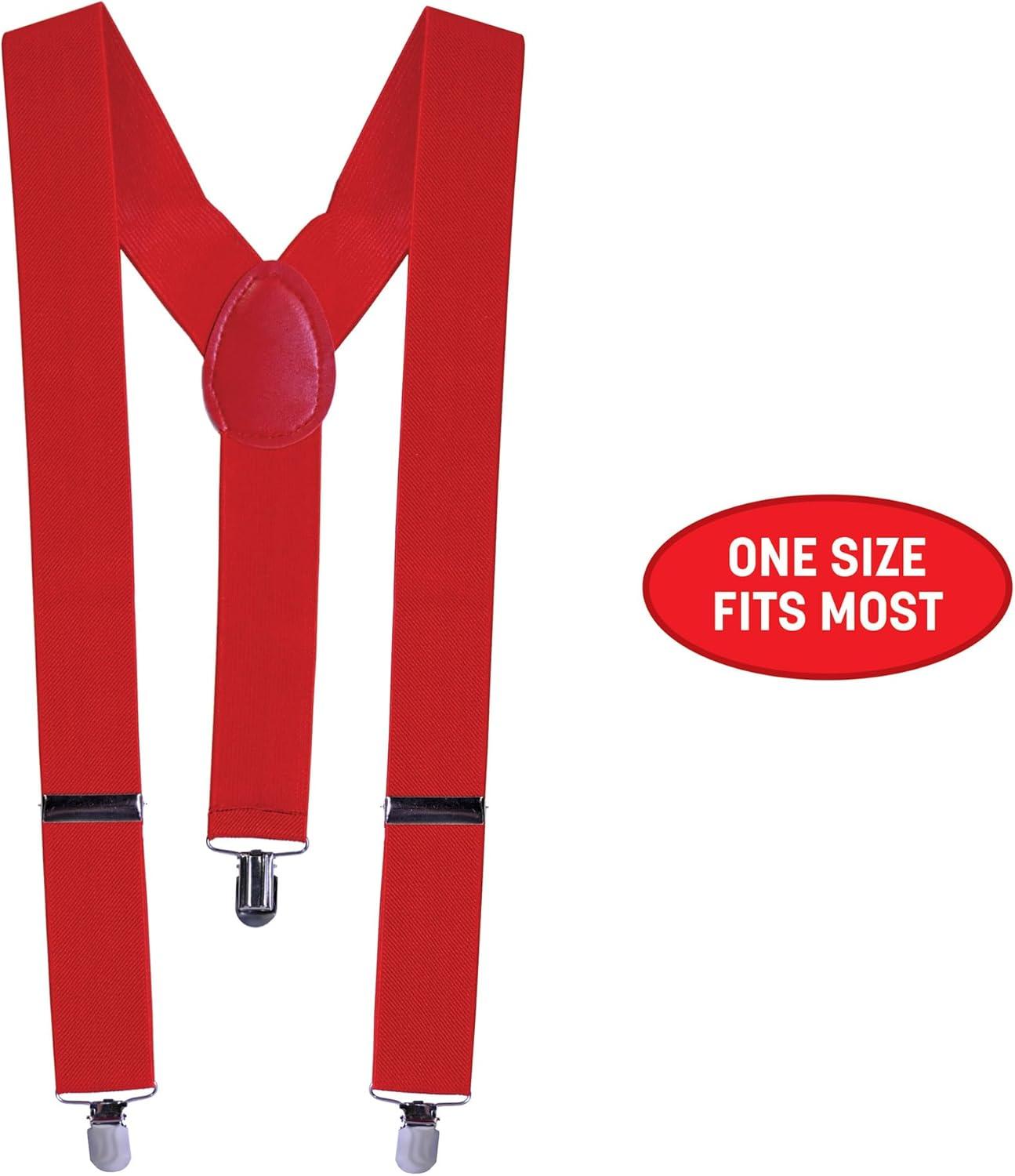 image:imageBeistle Red Suspenders Adjustable Costume Suspenders Classic YBack ClipOn Braces Novelty Spirit Accessory for Halloween Costumes Stage Performances Photo Booth Props amp Themed Party Wear