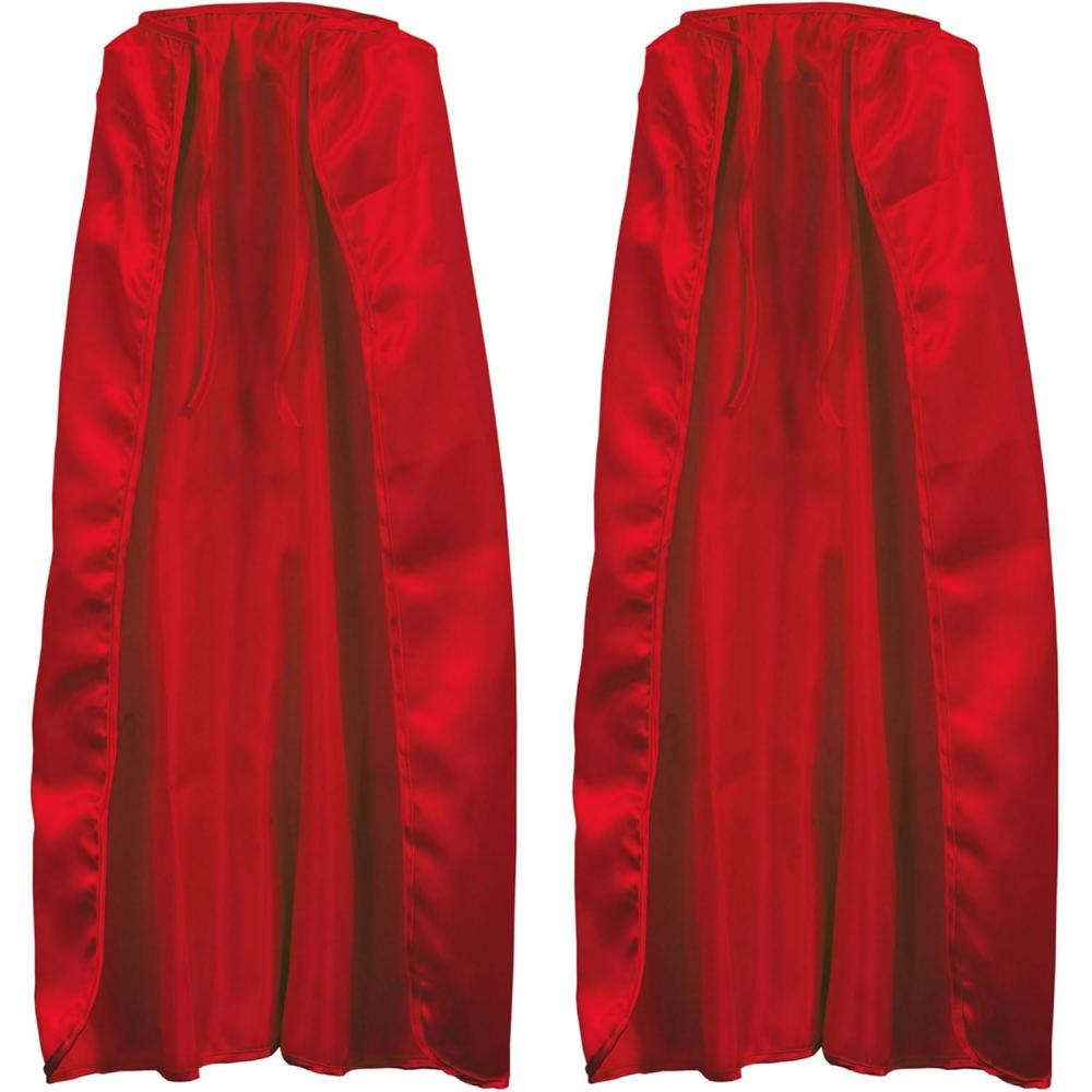 image:imageBeistle Red Fabric Capes  2 Pack Lightweight Polyester Costume Capes with Tie Closures Hero Accessories for Halloween Cosplay Theatrical Costumes Group Themes amp Photo Booth Props 30