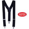 Beistle Black Suspenders – Adjustable Costume Suspenders, Classic Y-Back Clip-On Braces, Novelty Spirit Accessory for Halloween Costumes, Stage Performances, Photo Booth Props & Themed Party Wear