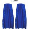 Beistle Blue Fabric Capes – 2 Pack, Lightweight Polyester Costume Capes with Tie Closures, Hero Accessories for Halloween, Cosplay, Theatrical Costumes, Group Themes & Photo Booth Props, 30″