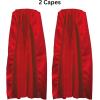 Beistle Red Fabric Capes – 2 Pack, Lightweight Polyester Costume Capes with Tie Closures, Hero Accessories for Halloween, Cosplay, Theatrical Costumes, Group Themes & Photo Booth Props, 30″