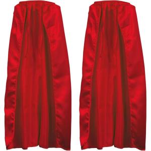 Beistle Red Fabric Capes – 2 Pack, Lightweight Polyester Costume Capes with Tie Closures, Hero Accessories for Halloween, Cosplay, Theatrical Costumes, Group Themes & Photo Booth Props, 30″