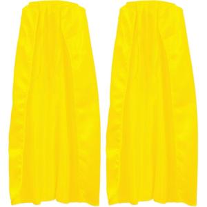 Beistle Yellow Fabric Capes – 2 Pack, Lightweight Polyester Costume Capes with Tie Closures, Hero Accessories for Halloween, Cosplay, Theatrical Costumes, Group Themes & Photo Booth Props, 30″