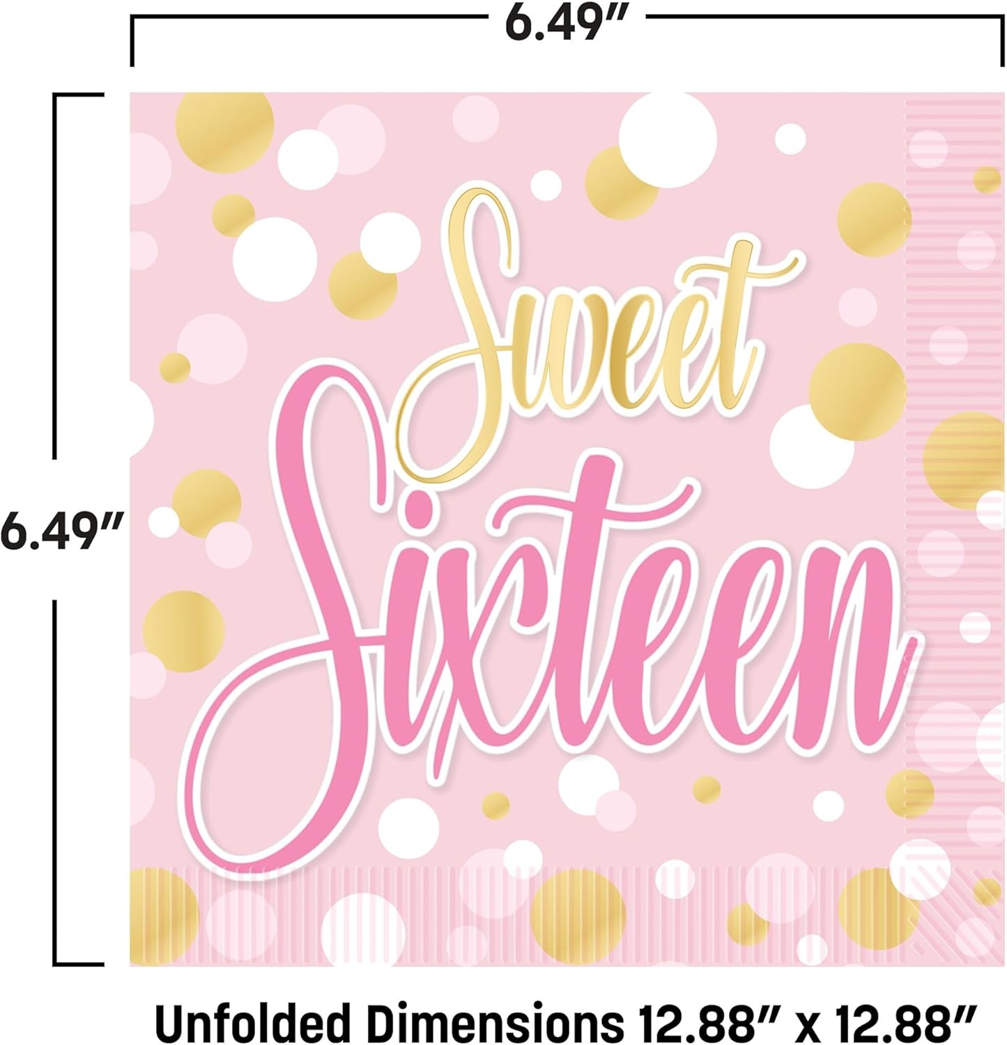image:imageBeistle Sweet 16 Luncheon Napkins 32 Pack 2Ply Pink amp Gold Sixteen Birthday Party Tableware Disposable Paper Napkins for Milestone Celebration Events Dessert Table Setting Serviettes 6