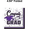 Beistle Purple Congrats Grad Beverage Napkins – 72 Pack, 2-Ply Graduation Party Tableware, Disposable Paper Napkins, Commencement Celebration Dining Supplies, Class Event Banquet Table Setting, 5″