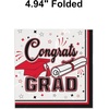 Beistle Red Congrats Grad Beverage Napkins – 72 Pack, 2-Ply Graduation Party Tableware, Disposable Paper Napkins, Commencement Celebration Dining Supplies, Class Event Banquet Table Setting, 5″