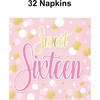 Beistle Sweet 16 Luncheon Napkins – 32 Pack, 2-Ply Pink & Gold Sixteen Birthday Party Tableware, Disposable Paper Napkins for Milestone Celebration Events, Dessert Table Setting Serviettes, 6½”